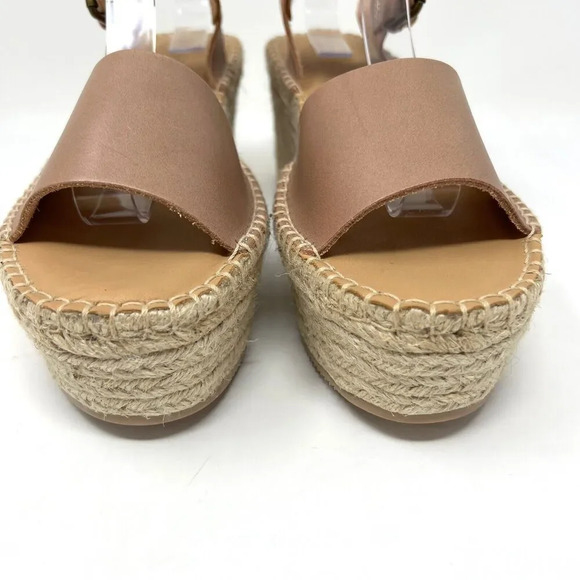 Soludos Tan Leather Slingback Platform Minorca Espadrille Sandals Size 10 - Picture 7 of 14